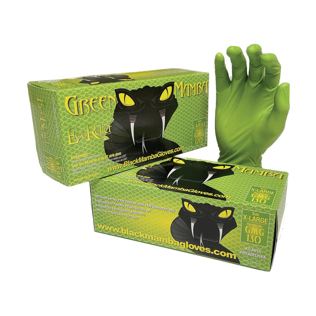 Green Mamba Nitrile Biodegradable Gloves